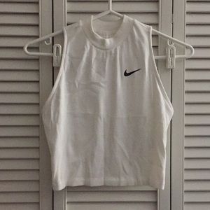 White Nike Crop Tank
